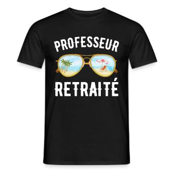 Professeur retraité humour retraite cadeau homme - T-shirt homme - noir - Devant - AI Model Male 178 light (178cm)
