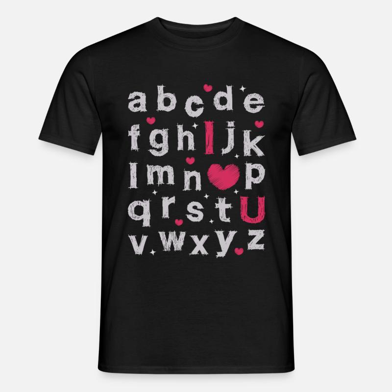 ABCD Ich liebe dich - Männer T-Shirt - Schwarz