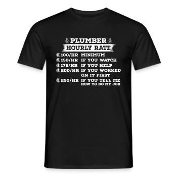 Plumber - Plumber - Gift - Installer - Men's T-Shirt - black - Front - AI Model Male 178 light (178cm)