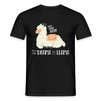 Save the Drama for you Llama White - Männer T-Shirt - Schwarz - Vorne - AI Model Male 178 light (178cm)