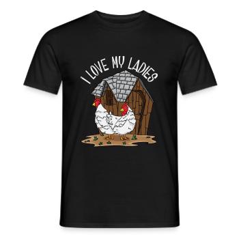 Poulet fermier fermier cadeau fermier - T-shirt homme - noir - Devant - AI Model Male 178 light (178cm)