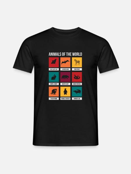Animals of the World Funny animal name gift - Men's T-Shirt - black