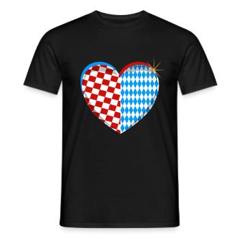 Coeur bavarois croate Croatie Coeur de Bavière - T-shirt homme - noir - Devant - AI Model Male 178 light (178cm)