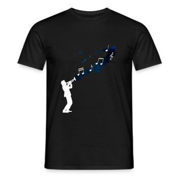 Trompeter Jazzmusik Weltraum - Männer T-Shirt - Schwarz - Vorne - AI Model Male 178 light (178cm)