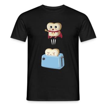 Superhero toast - Men's T-Shirt - black - Front - AI Model Male 178 light (178cm)