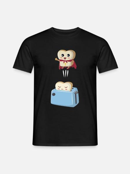 Superheld Toastbrot - Männer T-Shirt - Schwarz