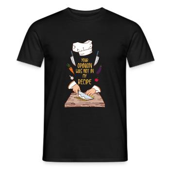 Avis recette chef chef cadeau - T-shirt homme - noir - Devant - AI Model Male 178 light (178cm)