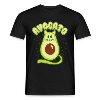 Avocato Avocado Katze Kätzchen Guacamole Geschenk - Männer T-Shirt - Schwarz - Vorne - AI Model Male 178 light (178cm)