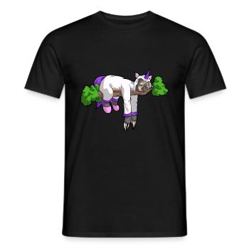 Unicorn Sloth Nap Funny animal gift shirt - Men's T-Shirt - black - Front - AI Model Male 178 light (178cm)