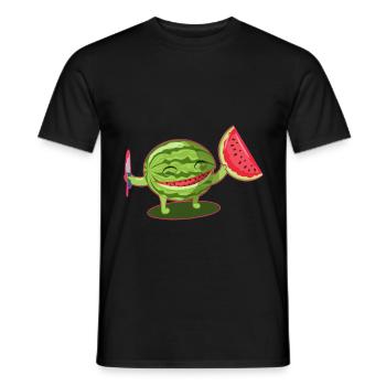Melon watermelon honeydew melon food gift - Men's T-Shirt - black - Front - AI Model Male 178 light (178cm)