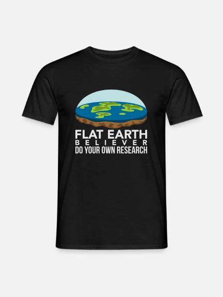 Koszulka Flat Earth Believer - Flat Earth Gift T-Shirt - Mænd T-shirt - sort
