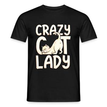 Dame folle chat chaton cadeau maman fille - T-shirt homme - noir - Devant - AI Model Male 178 light (178cm)