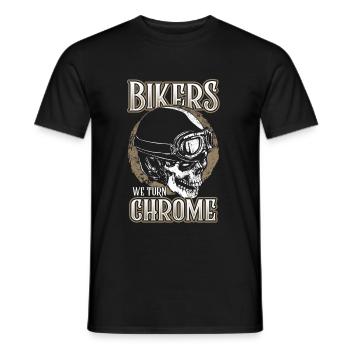 Biker Biker Motorcycle Biker Chrome - Men's T-Shirt - black - Front - AI Model Male 178 light (178cm)