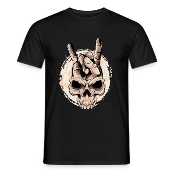 Crâne de doigt de rocker rocker métal lourd - T-shirt homme - noir - Devant - AI Model Male 178 light (178cm)