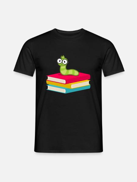 Buch Bücher lesen Leseratte Bücherwurm Leser - Männer T-Shirt - Schwarz