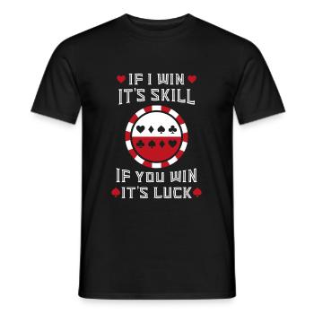 Poker pokern Kartenspiel Pokerface Chip Pokerchip - Männer T-Shirt - Schwarz - Vorne - AI Model Male 178 light (178cm)