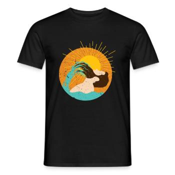 Bart Bart Barbe Barbe Barbe Eau Rétro Hipster - T-shirt homme - noir - Devant - AI Model Male 178 light (178cm)