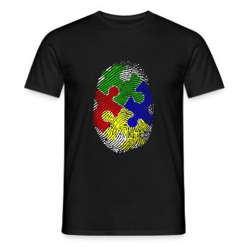 Autist Autisten Autismus Asperger Fingerabdruck - Männer T-Shirt - Schwarz - Vorne - AI Model Male 178 light (178cm)