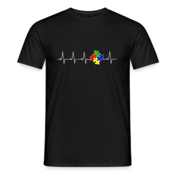 Rythme cardiaque Asperger autiste autiste autiste - T-shirt homme - noir - Devant - AI Model Male 178 light (178cm)