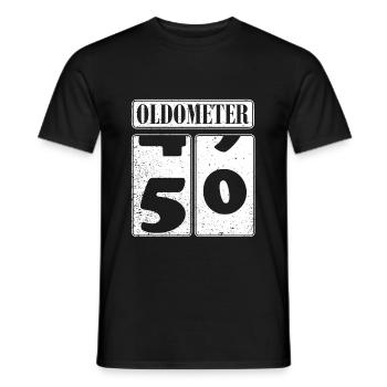 50th birthday 50 years Oldometer Happy Birthday - Men's T-Shirt - black - Front - AI Model Male 178 light (178cm)