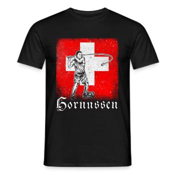 Schweiz Hornussen Nationalsport Tradition - Männer T-Shirt - Schwarz - Vorne - AI Model Male 178 light (178cm)