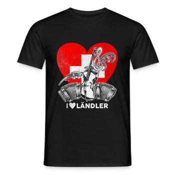 Schweiz Ländler Schlager Volksmusik Musik - Männer T-Shirt - Schwarz - Vorne - AI Model Male 178 light (178cm)
