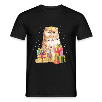 Grumpy Cat Cat Christmas Ugly Xmas - Men's T-Shirt - black - Front - AI Model Male 178 light (178cm)