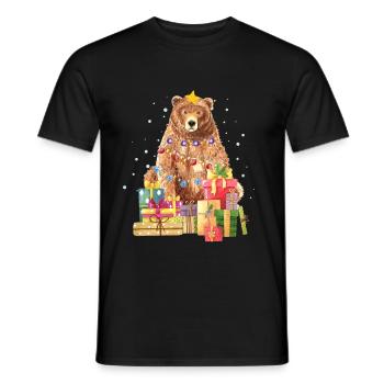 Bär Braunbär Grizzly Weihnachten Ugly Xmas - Männer T-Shirt - Schwarz - Vorne - AI Model Male 178 light (178cm)
