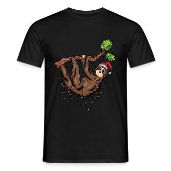 Sloth Sloth Gift Christmas Xmas - Men's T-Shirt - black - Front - AI Model Male 178 light (178cm)