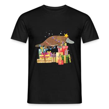 Ornithorynque Australie Noël Noël laid - T-shirt homme - noir - Devant - AI Model Male 178 light (178cm)