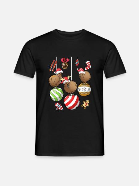 Neuseeland Kiwi Weihnachten Christbaumkugeln Vogel - Männer T-Shirt - Schwarz