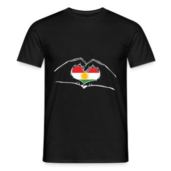 Kurde Kurde j'aime le Kurdistan drapeau drapeau coeur - T-shirt homme - noir - Devant - AI Model Male 178 light (178cm)