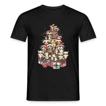 Waschbär Waschbären Weihnachten Weihnachtsbaum - Männer T-Shirt - Schwarz - Vorne - AI Model Male 178 light (178cm)