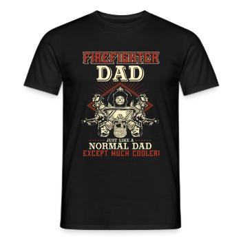 Firefighters fireman dad daddy father - Men's T-Shirt - black - Front - AI Model Male 178 light (178cm)