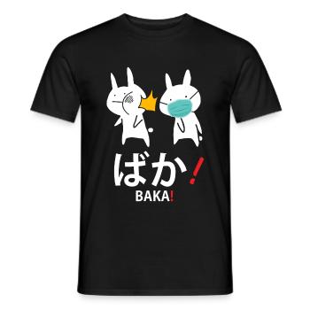 Anime Manga Kanji Baka Dummkopf Covid Corona - Männer T-Shirt - Schwarz - Vorne - AI Model Male 178 light (178cm)