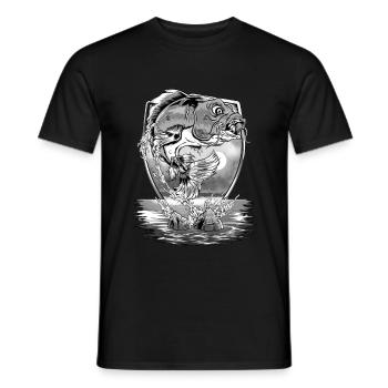 Poisson rouge carpe koi poisson pêche à la carpe - T-shirt homme - noir - Devant - AI Model Male 178 light (178cm)