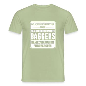 BAGGER MASCHINENFÜHRER BERUF - Männer T-Shirt - Sage - Vorne - AI Model Male 178 light (178cm)