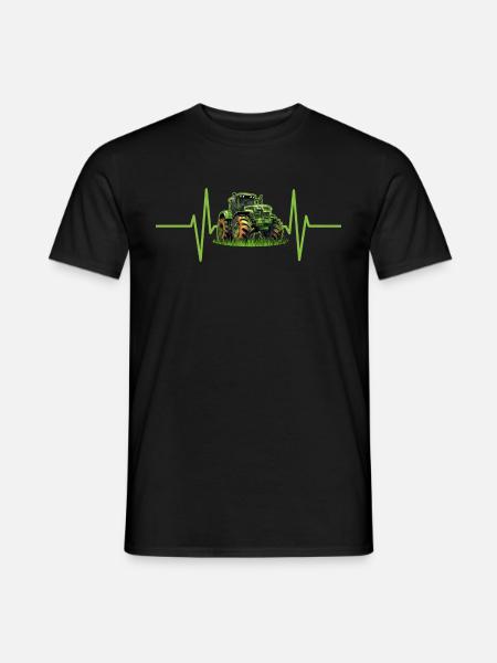 Traktor Herzschlag trekker Bauer Landwirt - Männer T-Shirt - Schwarz