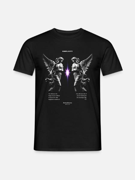 Camus Quote Angel Design - Streetwear - Männer T-Shirt - Schwarz