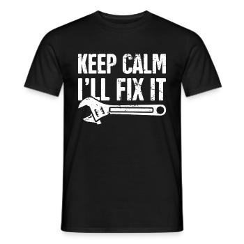 Mechanic Keep Calm I'll Fix It - Men's T-Shirt - black - Front - AI Model Male 178 light (178cm)