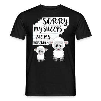 Désolé, mes moutons ont mangé mes devoirs - T-shirt homme - noir - Devant - AI Model Male 178 light (178cm)
