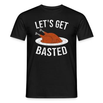 Let's Get Basted Shirt Thanksgiving Turkey Style - Men's T-Shirt - black - Front - AI Model Male 178 light (178cm)