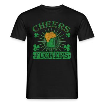 Irlande St Patricks Day Cheers Fuckers humour - T-shirt homme - noir - Devant - AI Model Male 178 light (178cm)