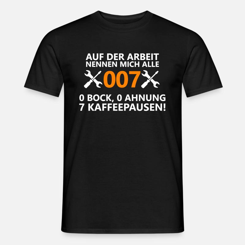 Lustiger Spruch Arbeit Beruf Job Agent 007 Pause - Männer T-Shirt - Schwarz