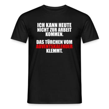Adventskalender Türchen Schokolade Weihnachten - Männer T-Shirt - Schwarz - Vorne - AI Model Male 178 light (178cm)