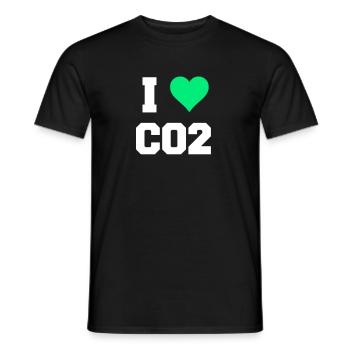 Co2 climate change green heart demo activism - Men's T-Shirt - black - Front - AI Model Male 178 light (178cm)