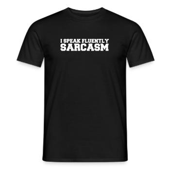 sarcasm - Men's T-Shirt - black - Front - AI Model Male 178 light (178cm)