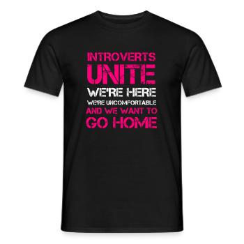 Introverted group public character - Men's T-Shirt - black - Front - AI Model Male 178 light (178cm)