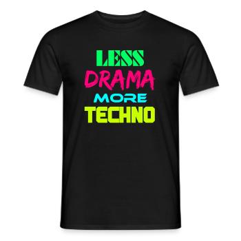 Techno Drama Electro House musik remix festival DJ - Männer T-Shirt - Schwarz - Vorne - AI Model Male 178 light (178cm)