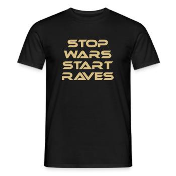 techno rave raver dj festival electro hardstyle - Männer T-Shirt - Schwarz - Vorne - AI Model Male 178 light (178cm)